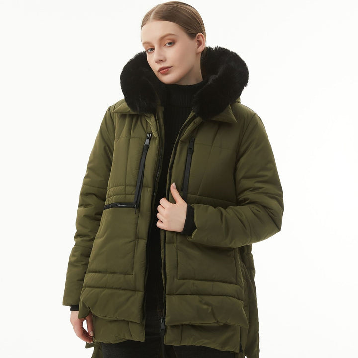 Women's Casual Hooded Middle Long Cotton-padded Coat