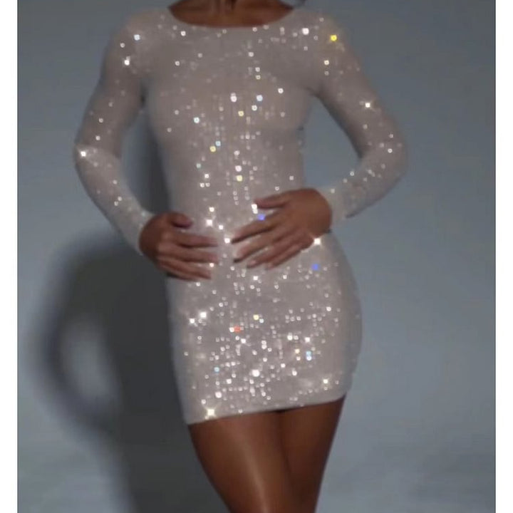 Women's New Hip Skirt Fashionable Sequins Slimming Dress