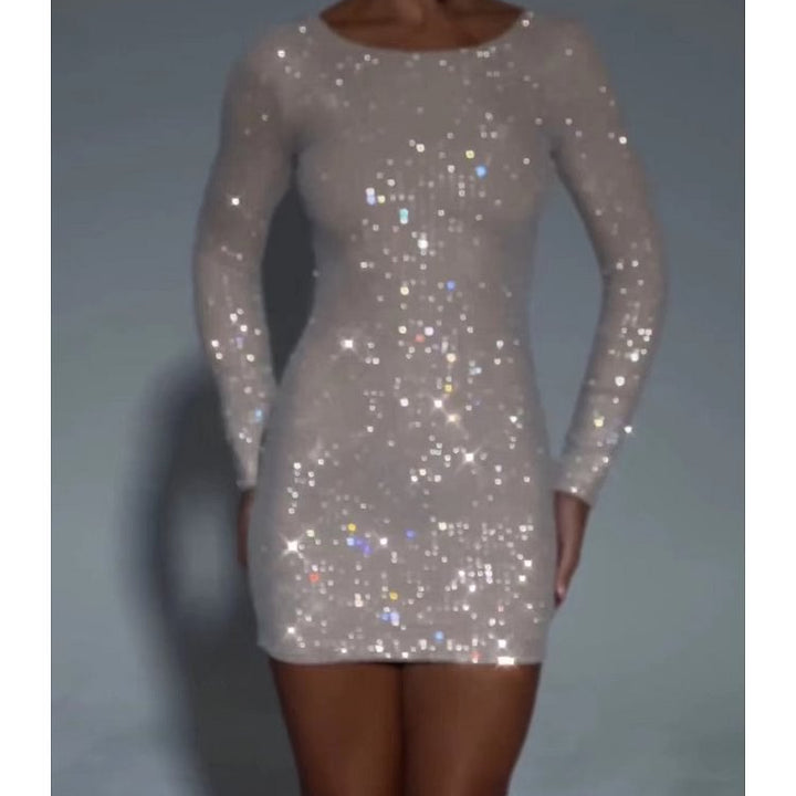 Women's New Hip Skirt Fashionable Sequins Slimming Dress