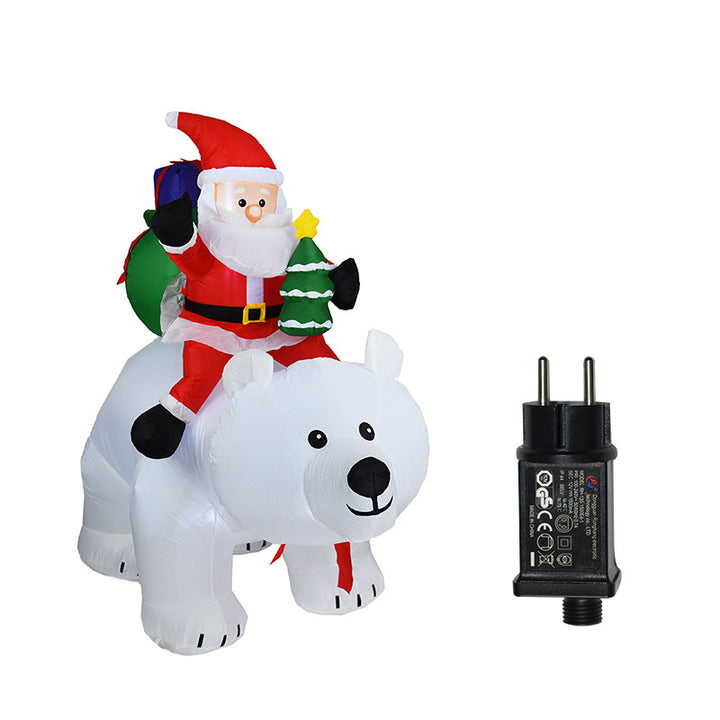 Inflatable Santa Claus Riding Polar Bear