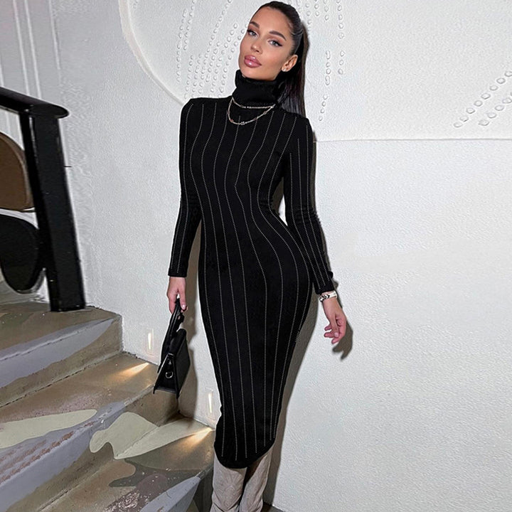 Turtleneck Long Sleeve Dress