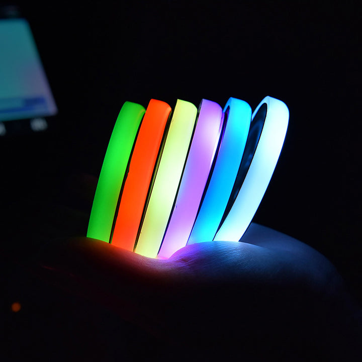 Colorful Cup Holder LED Light-up Coaster Solar & USB Charging Non-slip Coaster