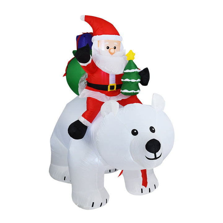 Inflatable Santa Claus Riding Polar Bear