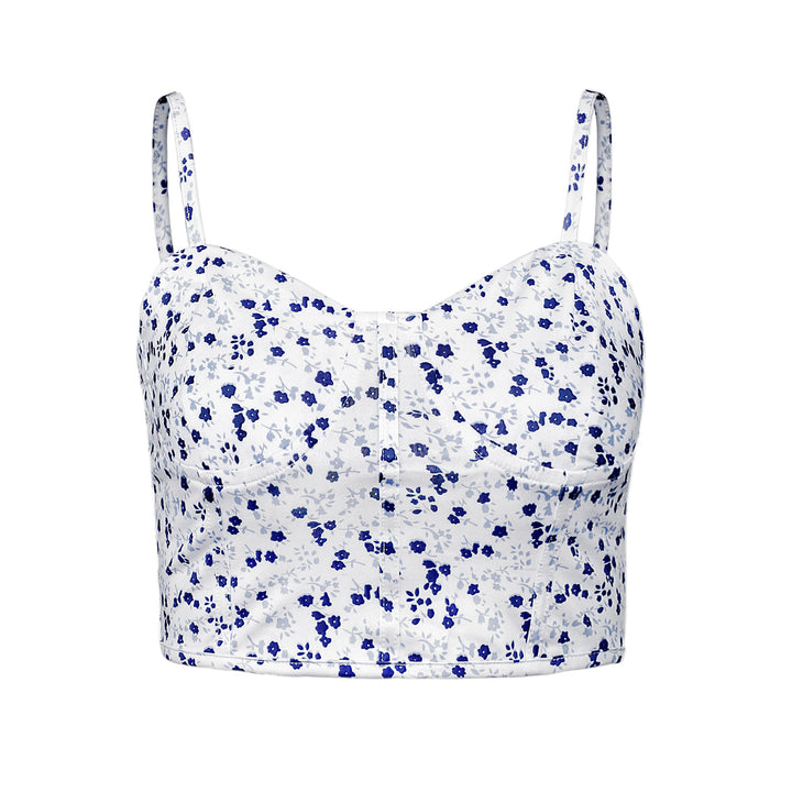 Women's Cropped Floral Strap Top