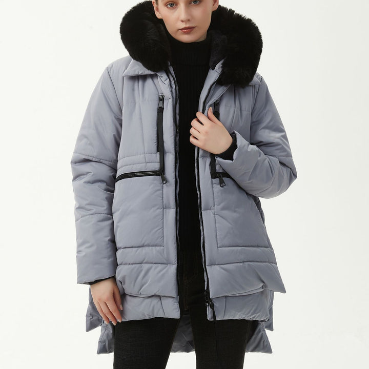 Women's Casual Hooded Middle Long Cotton-padded Coat