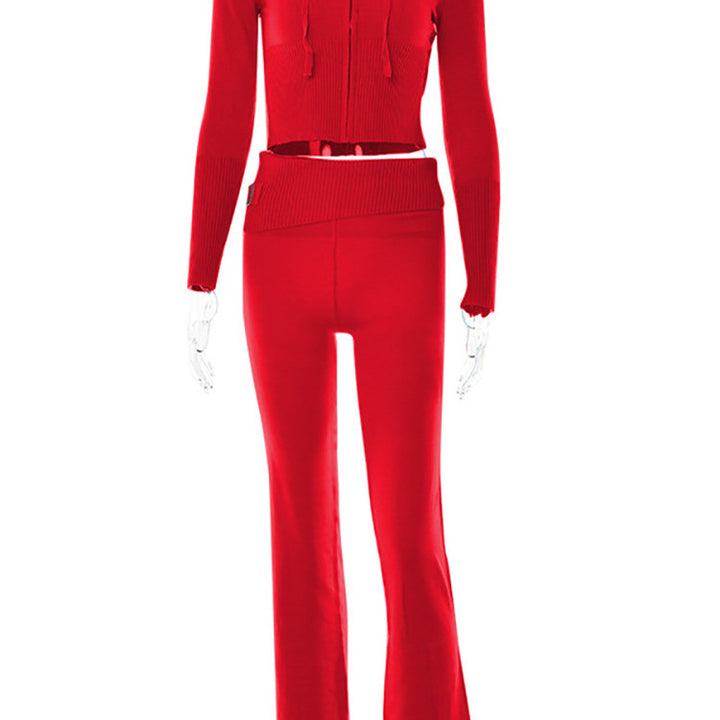 Sweater And High Waist Long Pants Set