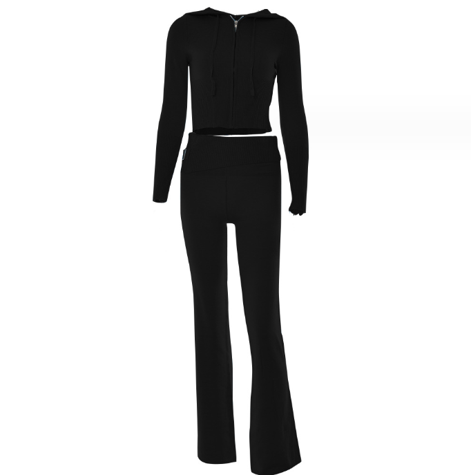 Sweater And High Waist Long Pants Set