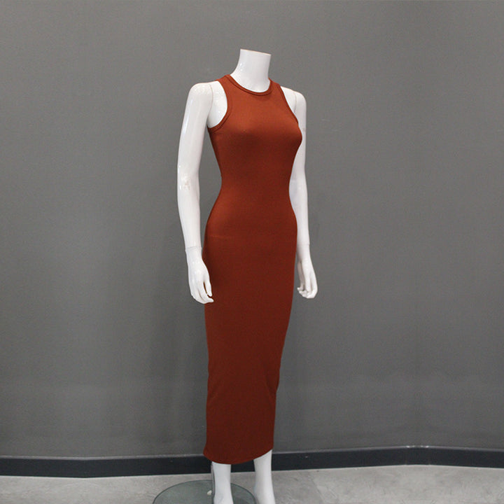 Round Neck Sleeveless Elegant Slim-fit Sheath Dress