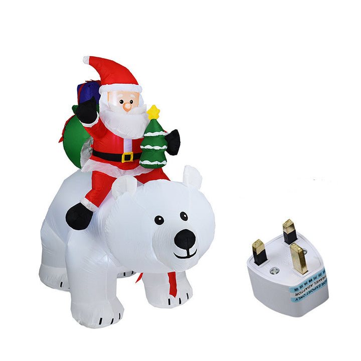 Inflatable Santa Claus Riding Polar Bear