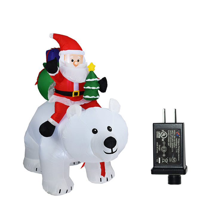 Inflatable Santa Claus Riding Polar Bear