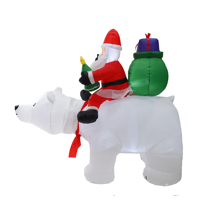 Inflatable Santa Claus Riding Polar Bear