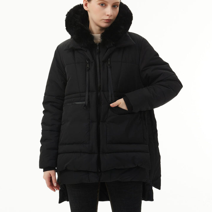 Women's Casual Hooded Middle Long Cotton-padded Coat